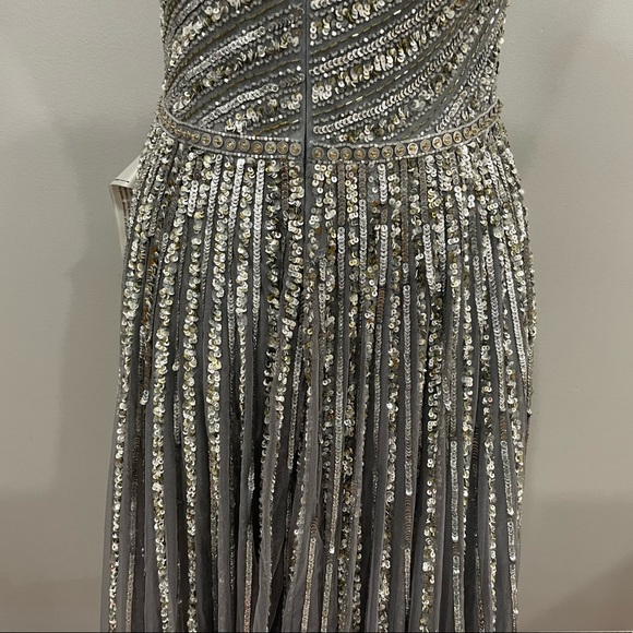 Mac Duggal 5220 Silver Sequin One Shoulder Gown 6 - Picture 5 of 10